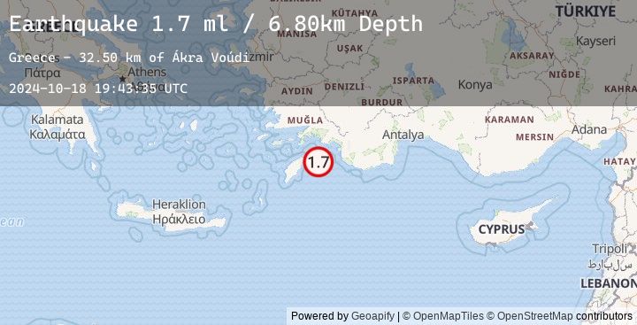Map of DODECANESE IS.-TURKEY BORDER REG