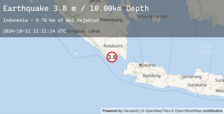 Map of SOUTHERN SUMATRA, INDONESIA