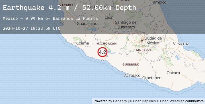 Map of MICHOACAN, MEXICO