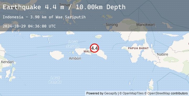 Map of SERAM, INDONESIA