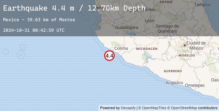 Map of OFFSHORE COLIMA, MEXICO