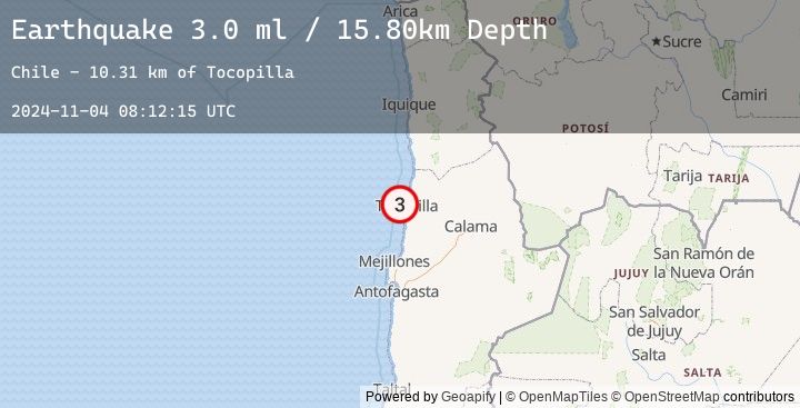 Map of OFFSHORE ANTOFAGASTA, CHILE