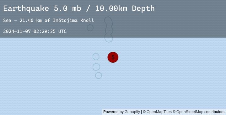 Map of VOLCANO ISLANDS, JAPAN REGION