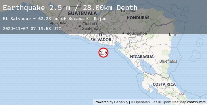 Map of OFFSHORE EL SALVADOR