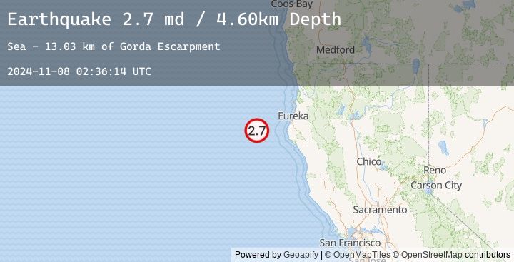 Map of OFFSHORE NORTHERN CALIFORNIA