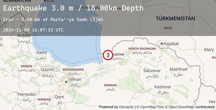 Map of NORTHERN IRAN
