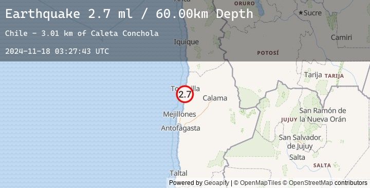 Map of ANTOFAGASTA, CHILE