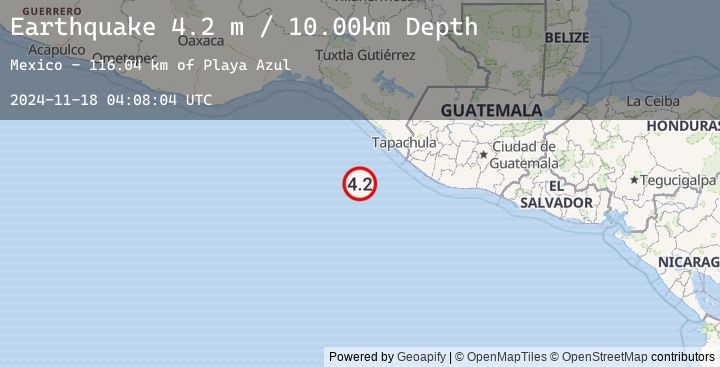 Map of OFF COAST OF CHIAPAS, MEXICO