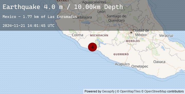 Map of MICHOACAN, MEXICO