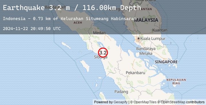 Map of NORTHERN SUMATRA, INDONESIA