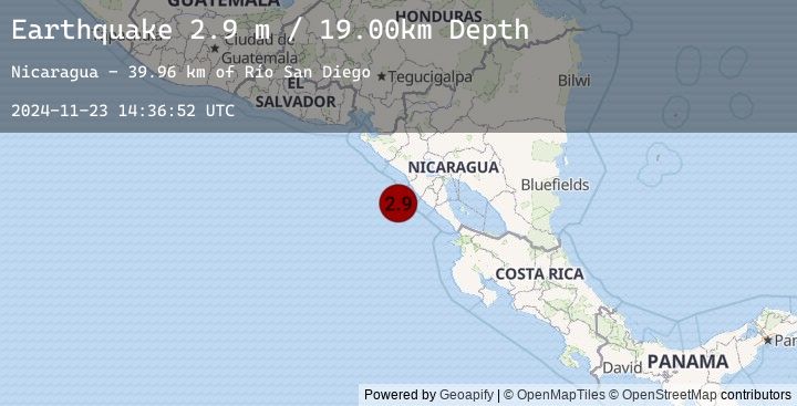 Map of NEAR COAST OF NICARAGUA