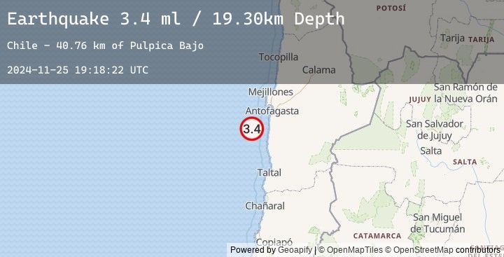 Map of OFF COAST OF ANTOFAGASTA, CHILE