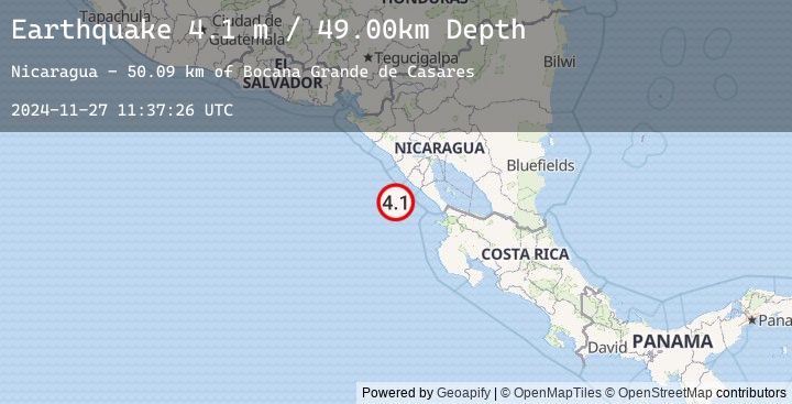 Map of NEAR COAST OF NICARAGUA