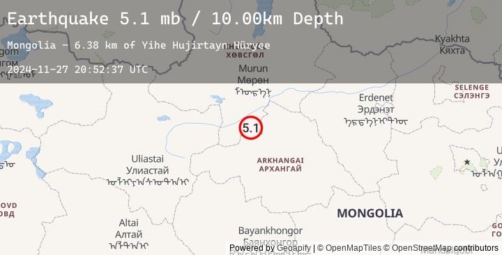 Map of CENTRAL MONGOLIA