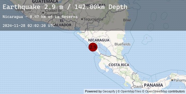 Map of NEAR COAST OF NICARAGUA