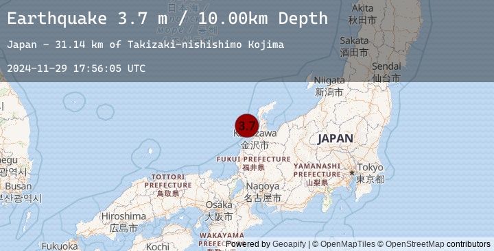 Map of NEAR WEST COAST OF HONSHU, JAPAN