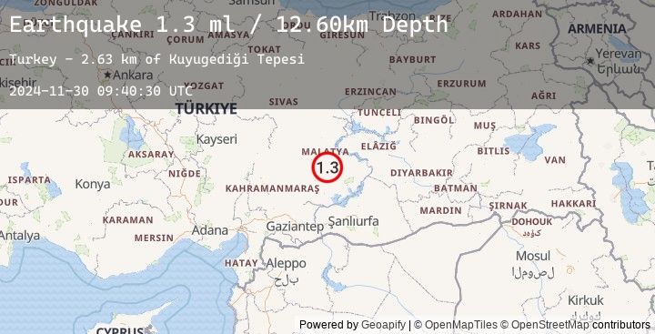 Map of EASTERN TURKEY