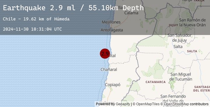 Map of OFFSHORE ANTOFAGASTA, CHILE
