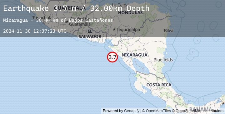 Map of NEAR COAST OF NICARAGUA