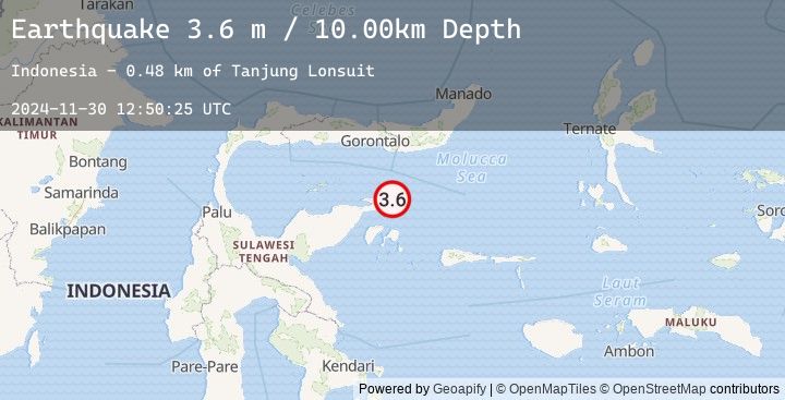 Map of SULAWESI, INDONESIA