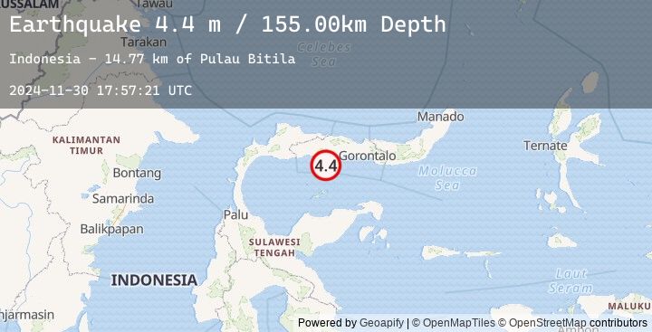 Map of MINAHASA, SULAWESI, INDONESIA