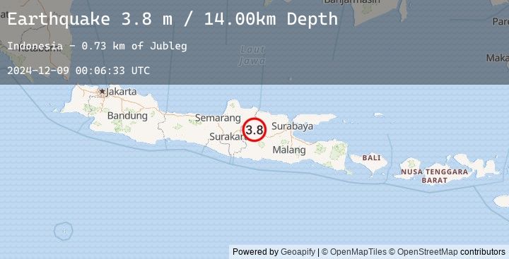 Map of JAVA, INDONESIA