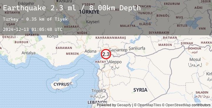 Map of TURKEY-SYRIA BORDER REGION