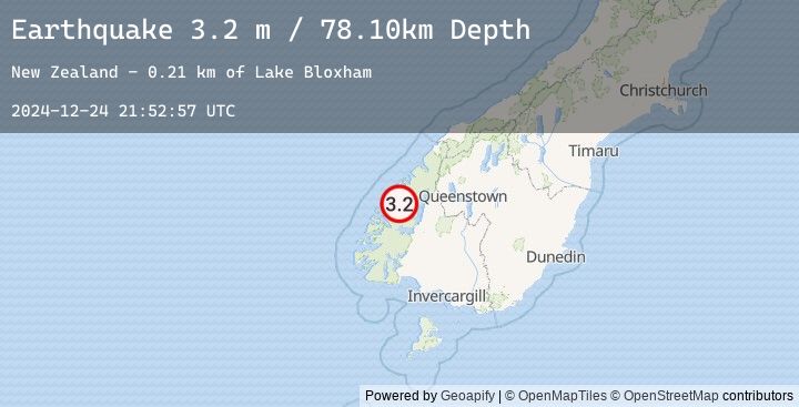 Map of SOUTH ISLAND OF NEW ZEALAND