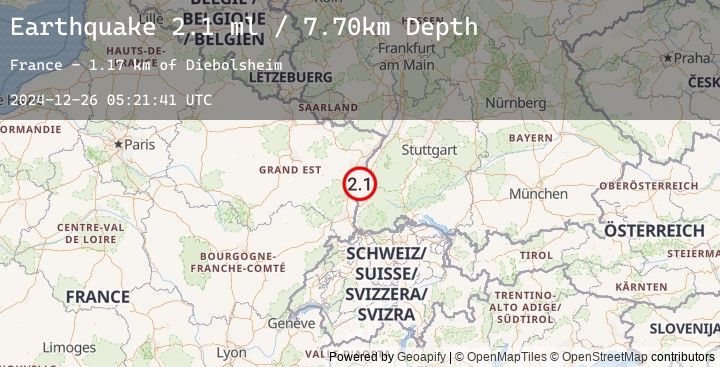Map of FRANCE-GERMANY BORDER REGION