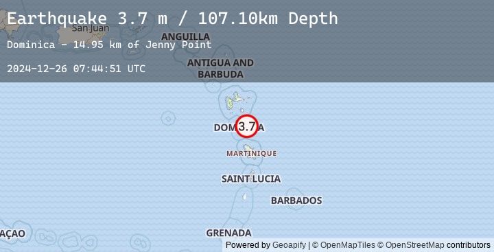 Map of DOMINICA REGION, LEEWARD ISLANDS