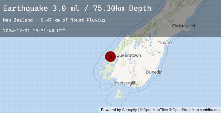 Map of SOUTH ISLAND OF NEW ZEALAND