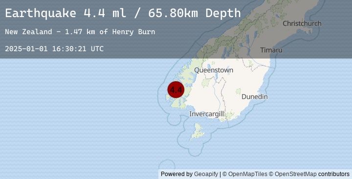 Map of OFF W. COAST OF S. ISLAND, N.Z.
