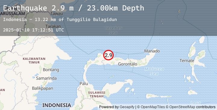 Map of MINAHASA, SULAWESI, INDONESIA