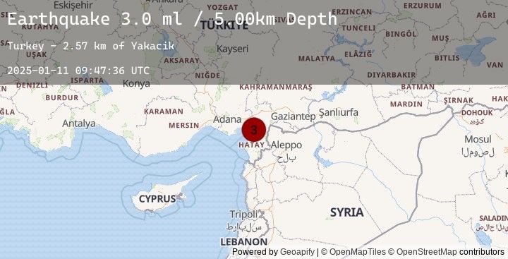 Map of TURKEY-SYRIA BORDER REGION