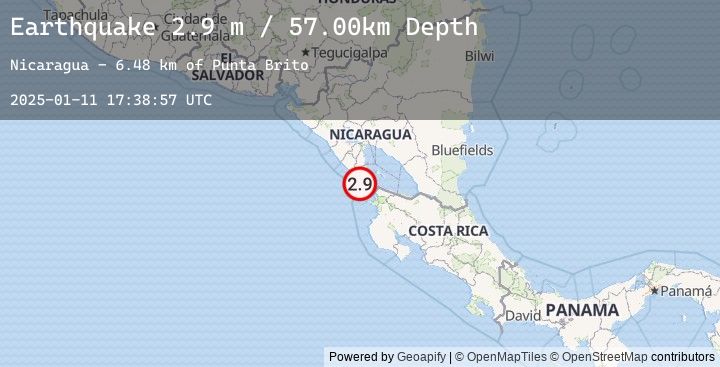 Map of NEAR COAST OF NICARAGUA