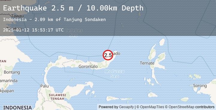 Map of MINAHASA, SULAWESI, INDONESIA