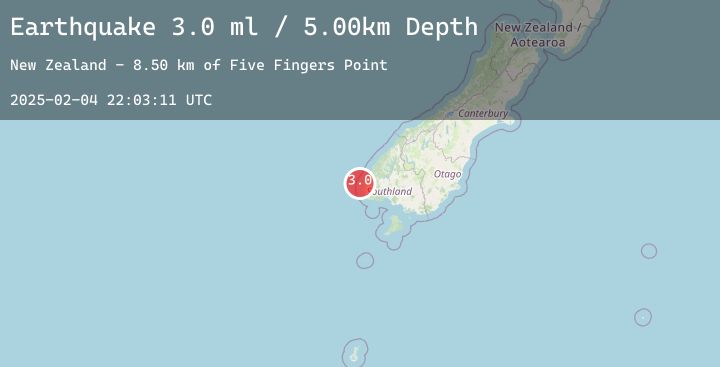 Map of OFF W. COAST OF S. ISLAND, N.Z.