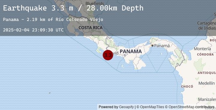 Map of PANAMA-COSTA RICA BORDER REGION
