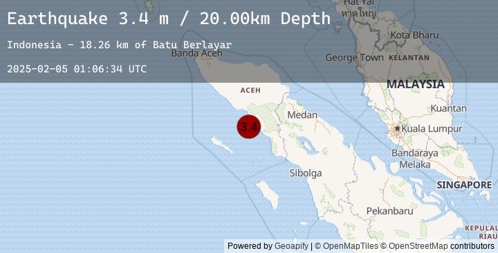 Map of NORTHERN SUMATRA, INDONESIA