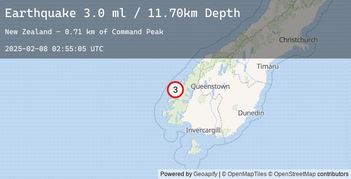Map of SOUTH ISLAND OF NEW ZEALAND