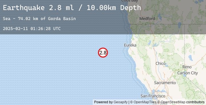 Map of OFF COAST OF NORTHERN CALIFORNIA