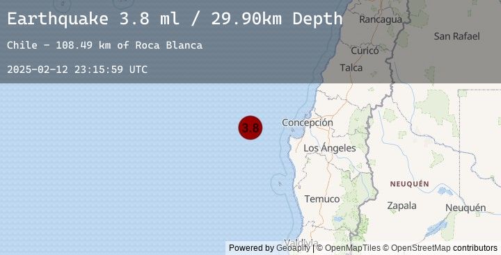 Map of OFF COAST OF BIO-BIO, CHILE