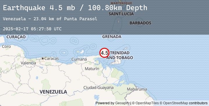 Map of OFFSHORE SUCRE, VENEZUELA