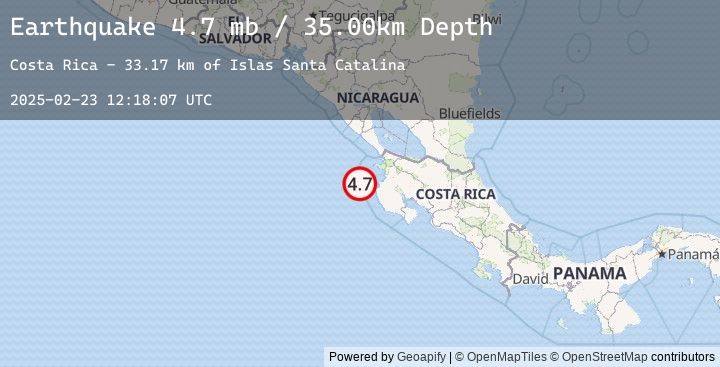 Map of OFF COAST OF COSTA RICA