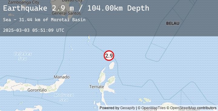 Map of NORTH OF HALMAHERA, INDONESIA