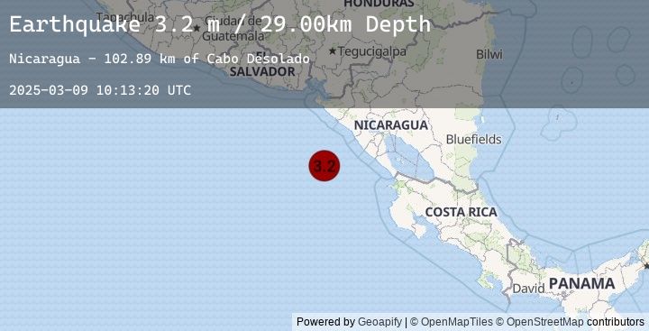 Map of NEAR COAST OF NICARAGUA