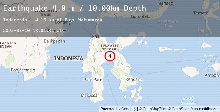 Map of SULAWESI, INDONESIA