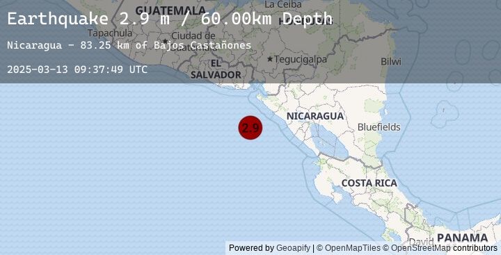 Map of NEAR COAST OF NICARAGUA