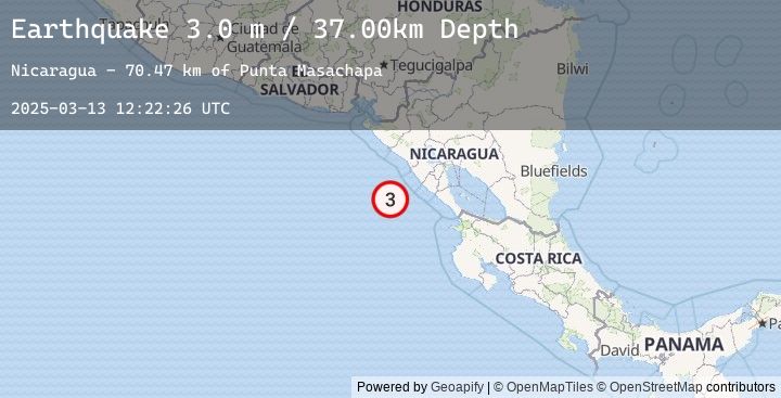 Map of NEAR COAST OF NICARAGUA
