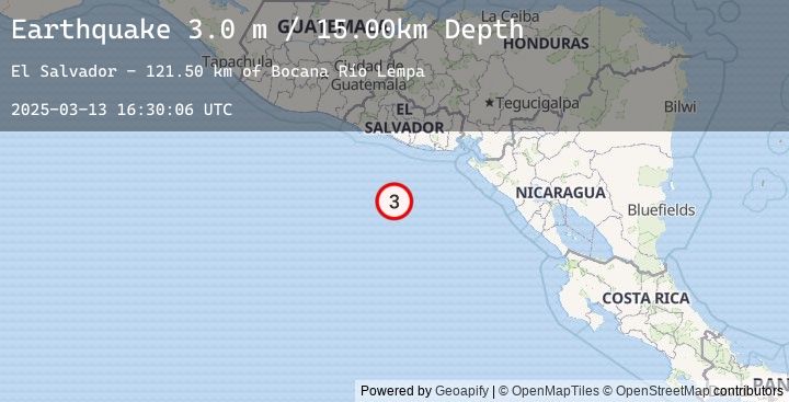 Map of OFF THE COAST OF EL SALVADOR